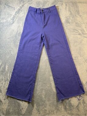 Anniewear High-Waist Wide-Leg Jeans Violet Purple Raw Hem S